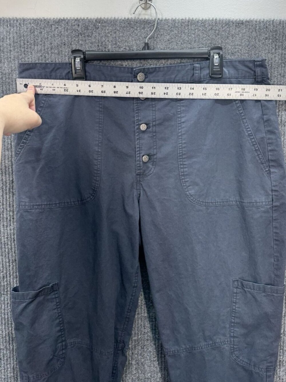 Sundance Julienne Cargo Joggers Pants Womens 16 Gray Button Fly Cotton Boho - Picture 6 of 9